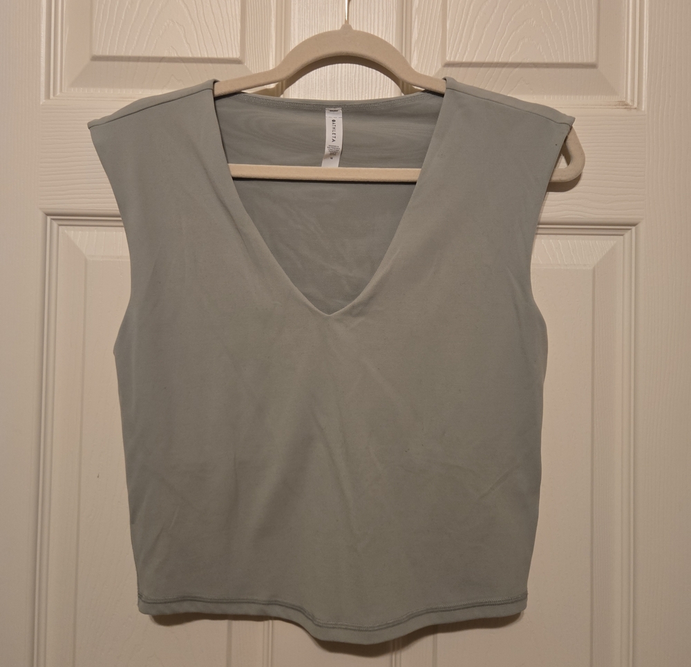 Athleta Sleeveless V-Neck Tank Top - Sage Green